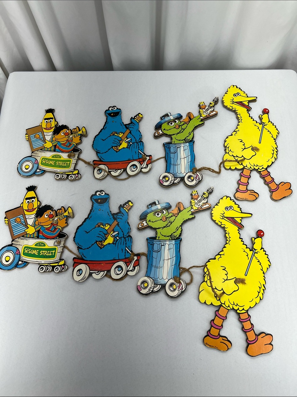 Vintage Sesame Street Wall Decor Big Bird Cookie Monster Bert Ernie Oscar